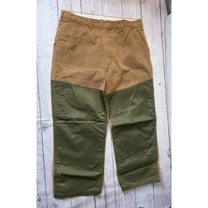 VTG Saftbak Canvas Hunting Pants Mens 38x38 Brown Green Water Repel Brush Guard